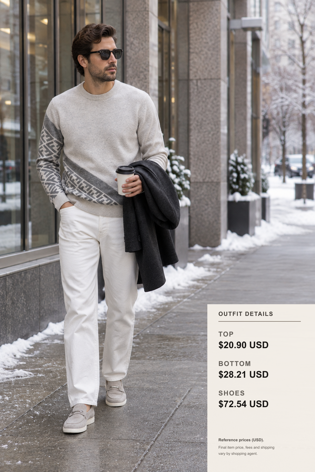 loro piana Knitwear Winter Office Styling outfit 1 full-body street style for fashionreps