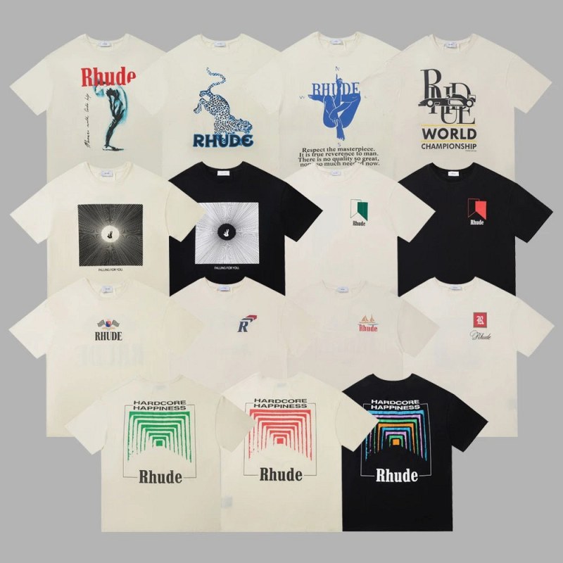 Rhude Multicolor T-Shirt Collection Review: We Measured the Collar Ribbing Because Nothing Else on This Tee Is Standard