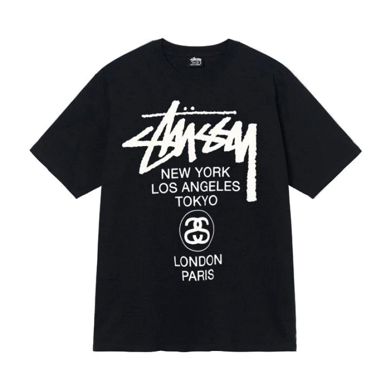 Stussy Letter-Print Black T-Shirt Review: 250–300 gsm Cotton, Tested Hands-On